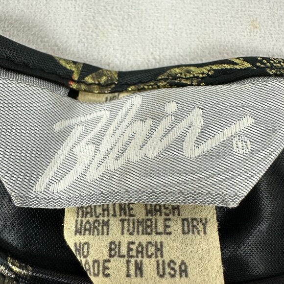 Blair Women's Medium Metallic Floral Short Sleeve Top - Picture 3 of 4